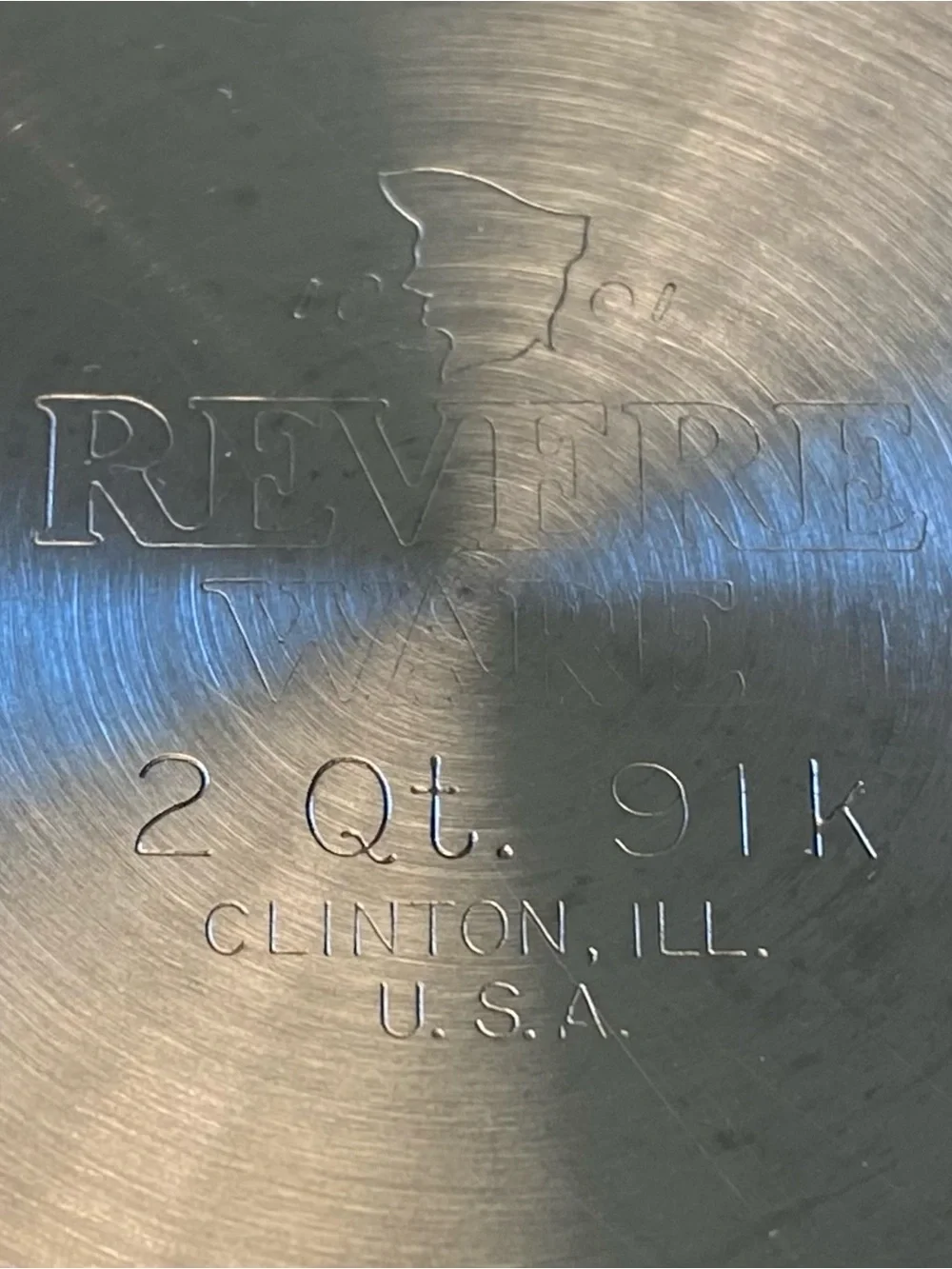 Revere Ware 2 Quart Polished Stainless Steel Saucepan with Lid